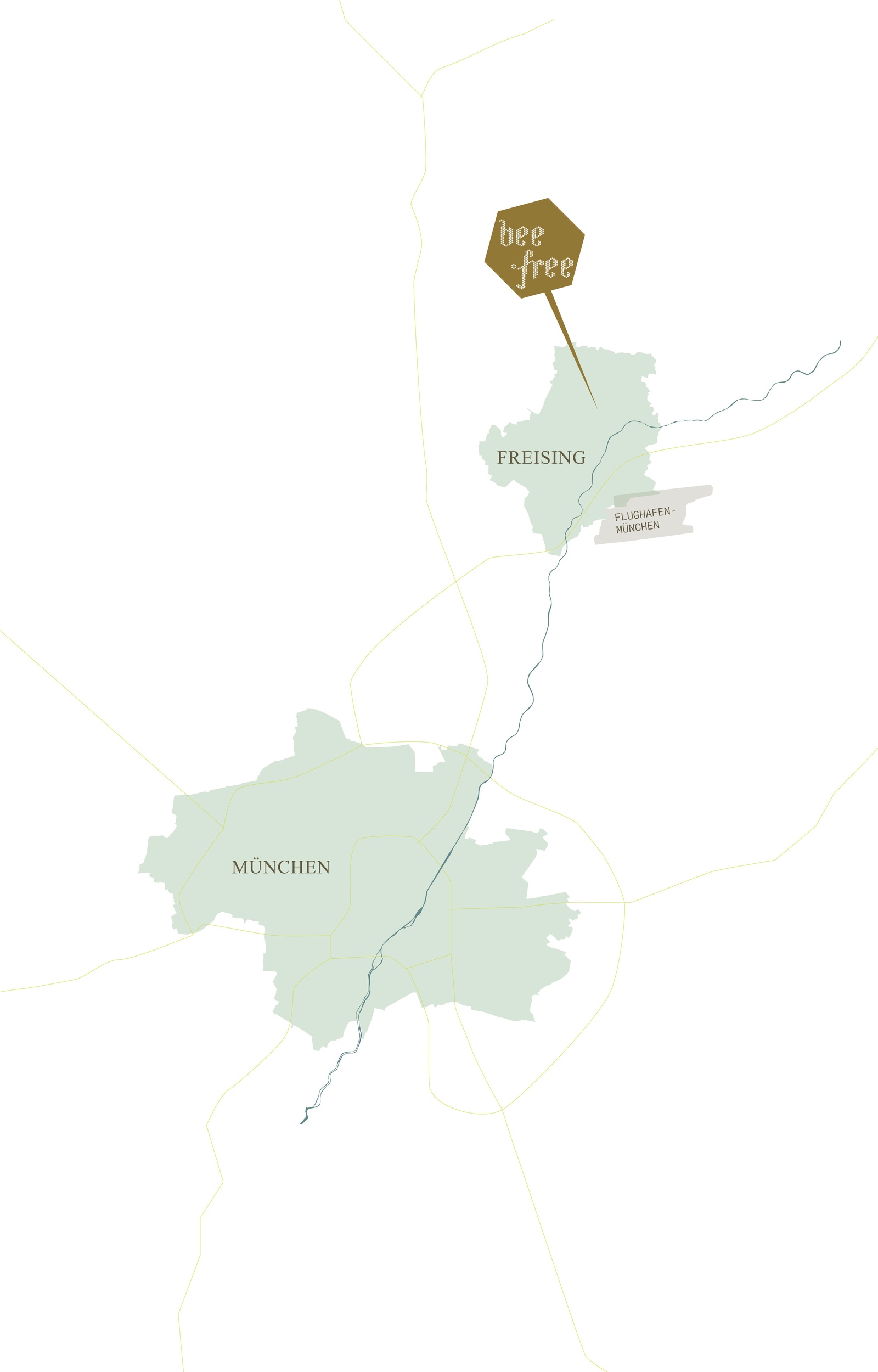 Stilisierte Karte Landkreis Freising
